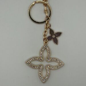 Trendy Gold & Black Clover Keychain/Bag Charm